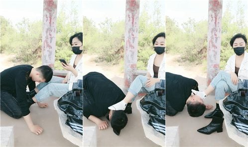 珍惜女王 | 户外凉亭舔脏鞋玉足 JS250427-5