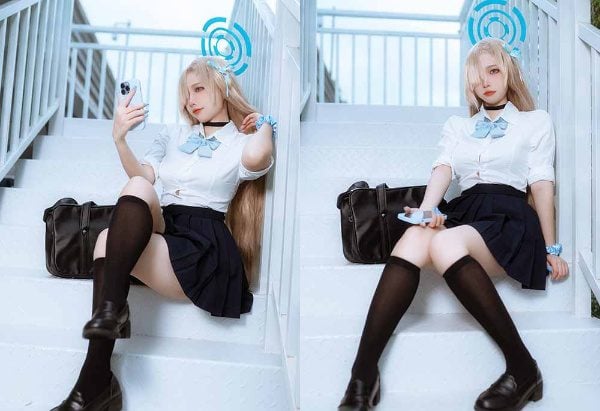 美图精选 | 2329 二佐Nisa 蔚蓝档案之濑明日奈 JK制服
