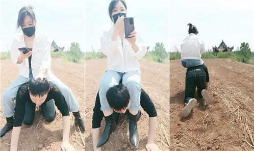 珍惜女王 | 户外骑马遛狗-舔脏短靴 JS250427-4