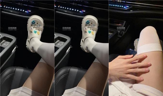 颂一 拖鞋配白丝挑逗司机奴 JS250523-13