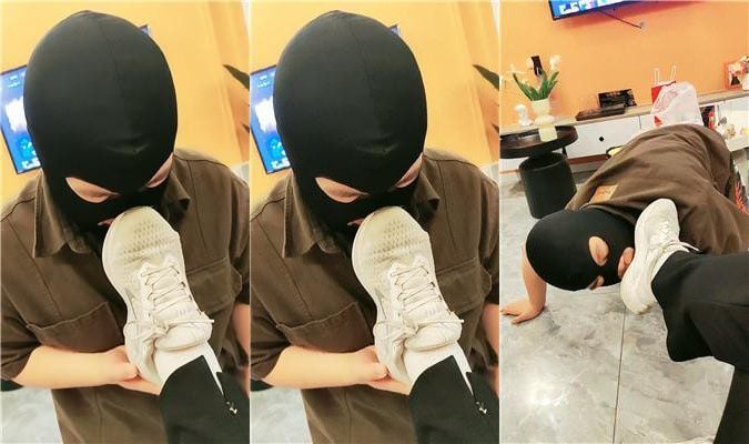 Qingqing's original shoes and socks were humiliated after hiking - she was stomped on and fed JS250524-22