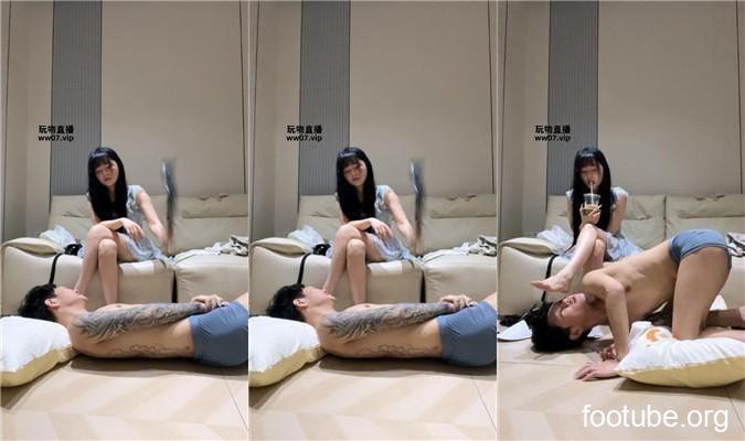婉纱 鞭打威胁狗舔脚 双视角版  JS250516-46