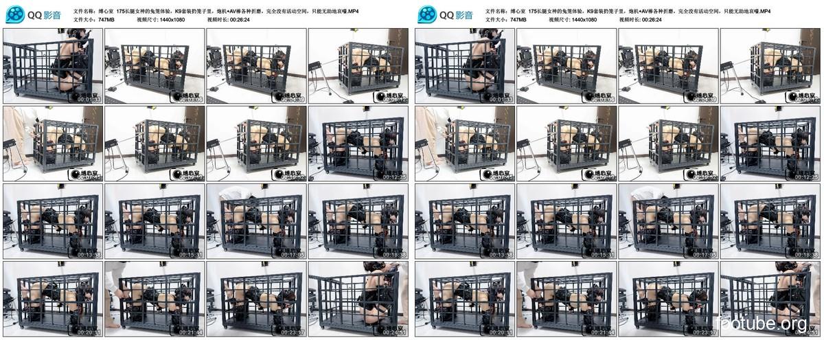 缚心室 175长腿女神的兔笼体验 K9套装扔笼子里 炮机 AV棒各种折磨 完全没有活