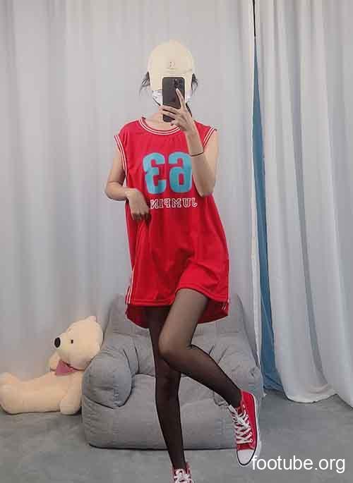 東河写真 No. 059 バスケットボールユニフォーム、黒ストッキング、キャンバスシューズ、デニムショーツ、ビデオ付き 121P 3V-102G